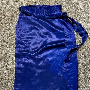 Country Road Long Blue Wrap Dress